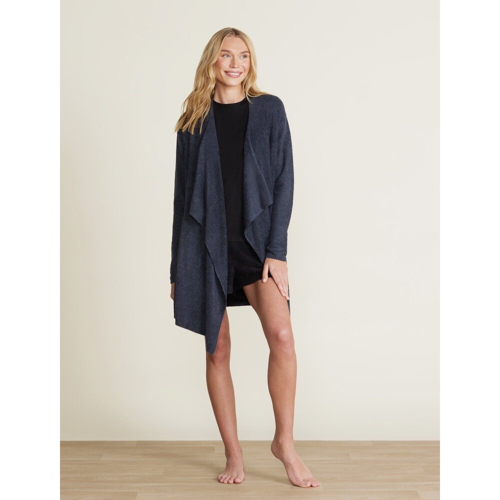Barefoot Dreams CozyChic Lite Island Wrap Cardigan Carbon‎ Blue S/M